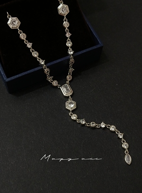 MAPG高级大牌感Y字宝石项链