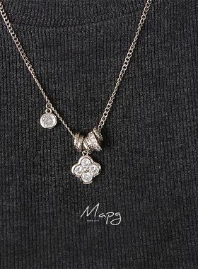 小众设计感四叶草项链