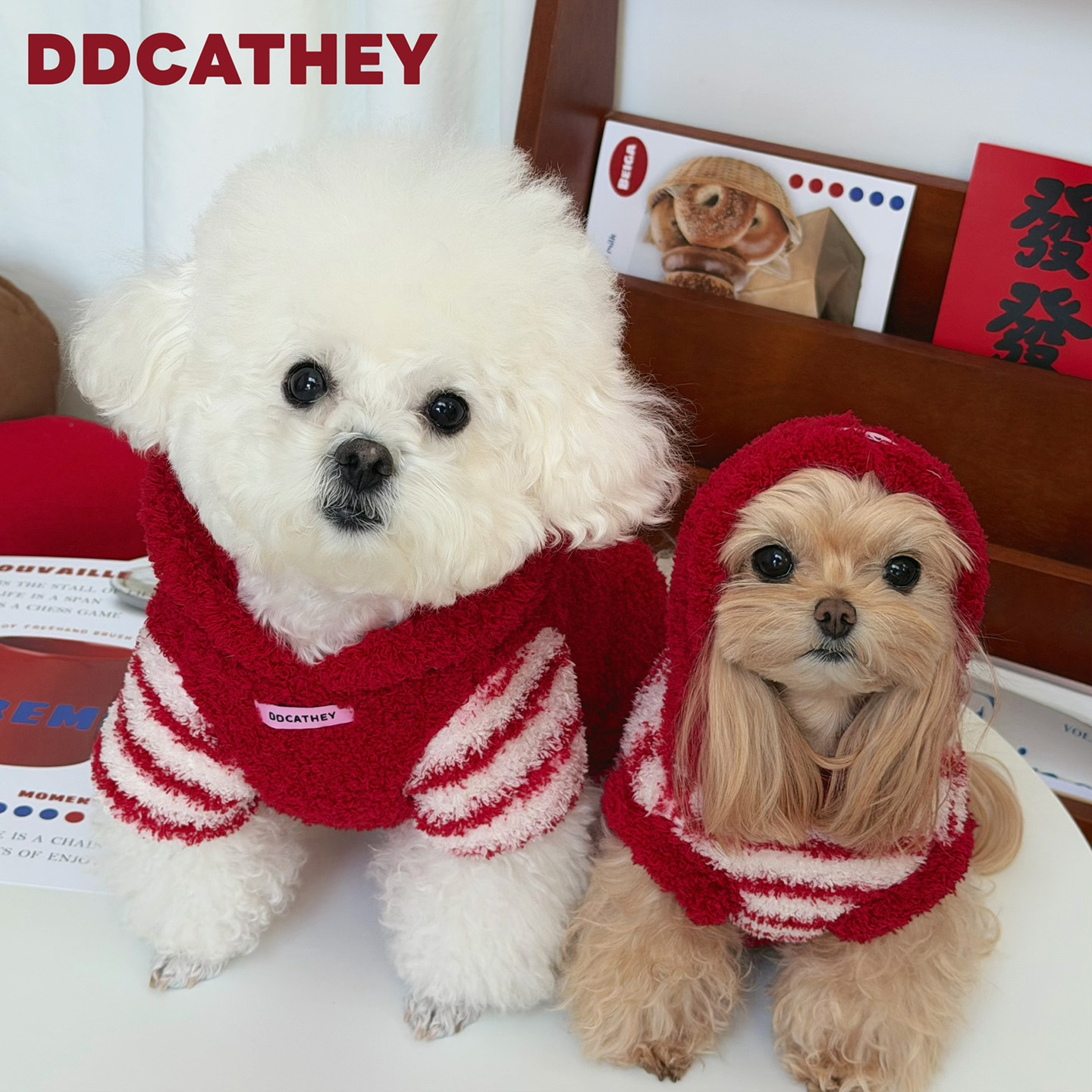 袋袋猫 小红帽绒绒衣 圣诞新年宠物棉衣比熊狗狗冬季喜庆拜年衣服,淘宝优惠券,粉丝福利购,淘宝优惠卷