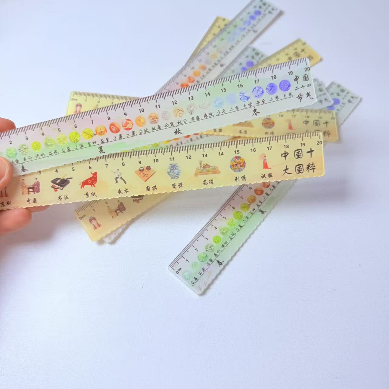 Traditional solar term ruler culture student cartoon learning artifact high-value measurement practical stationery reward gift