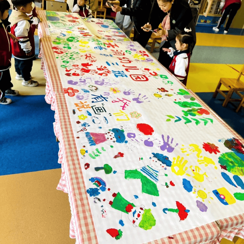 六一画布涂鸦幼儿园空白儿童百米白色带线稿绘画长卷国庆涂鸦画布 - 图1