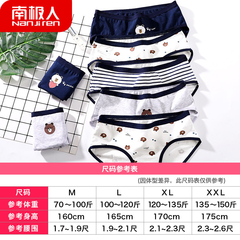 南极人女士7条装星期三角蕾丝内裤 南极人易淘内裤