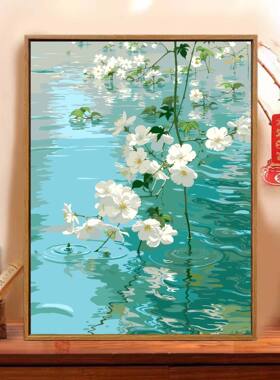 春日花海DIY数字油画风景花卉高