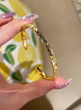 S925纯银！爆闪碎冰冰手镯布布风波光粼粼CNC工艺轻奢纯银手镯