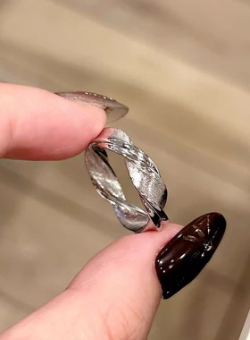 S925纯银！莫比乌斯戒指拉丝工艺时尚轻奢高级个性小众纯银戒指