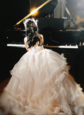 2026新款蝴蝶流苏发夹儿童演出礼服饰品新娘婚纱头饰仙美水晶发饰