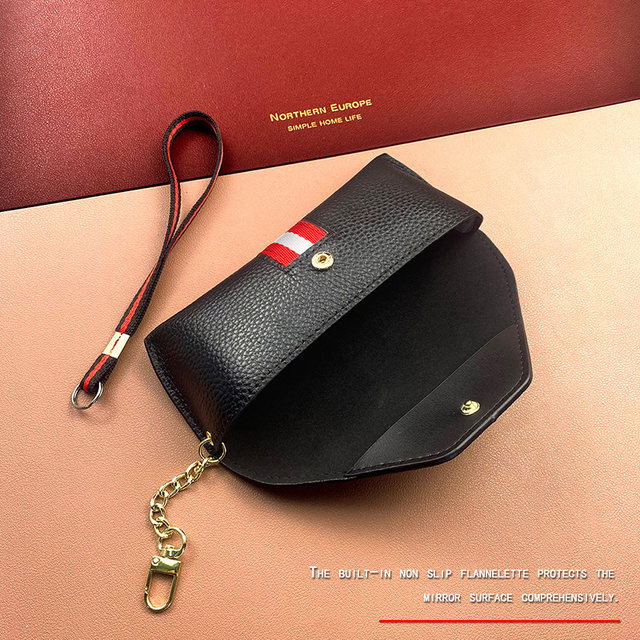 Leather fabric anti-pressure glasses bag for men and women universal sunglasses