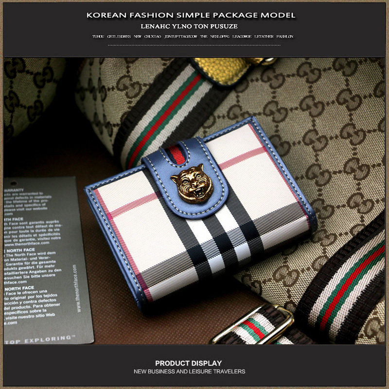 pusuze女格纹男女多卡位欧美名片包 pusuze卡包