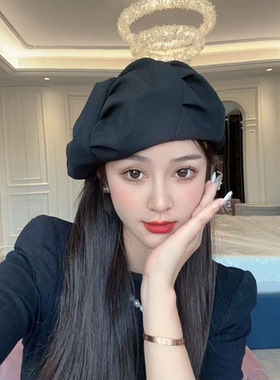 八角帽休闲女显脸小画家贝雷帽