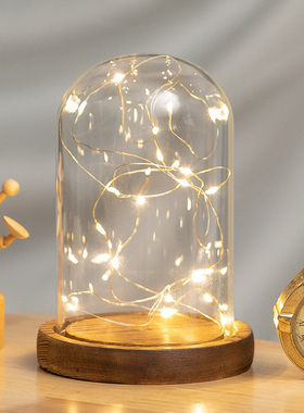 永生花玻璃罩展示盒diy干花圆顶