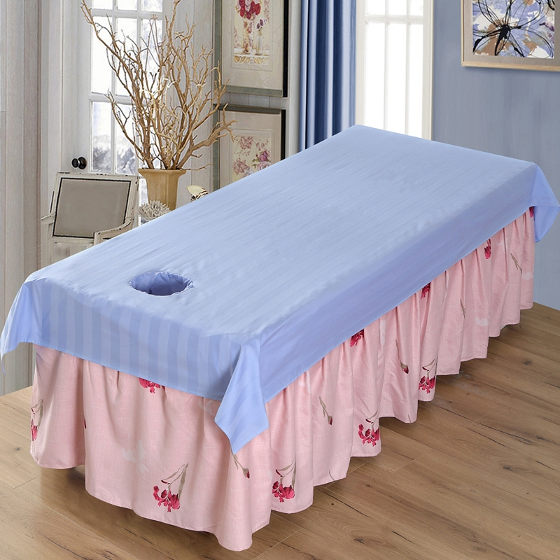 全棉美容院专用加厚床单纯棉推拿按摩养生会所SPA白色带洞帘 定做,淘宝优惠券,粉丝福利购,淘宝优惠卷