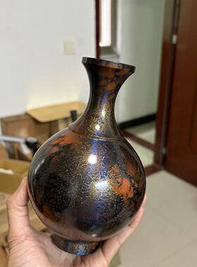 日本回流昭和铜器花瓶，高冈铜器风格