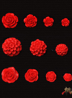 朱砂红色弹力线新娘饰品戒指