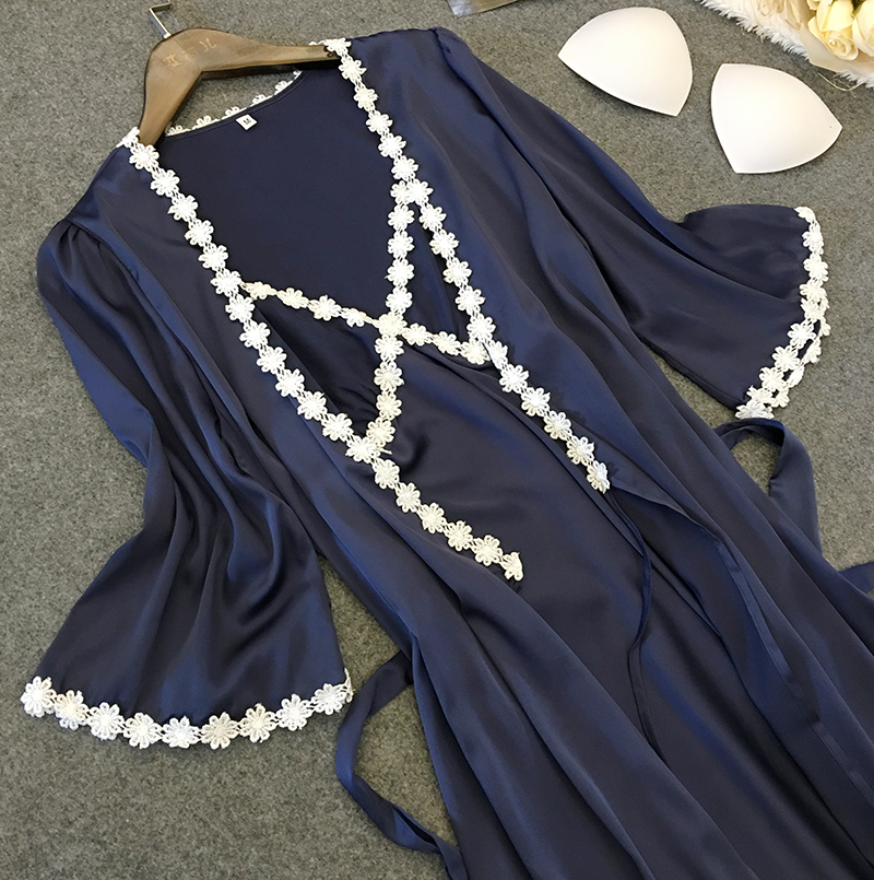 Loo狐美人睡裙女夏季冰丝小性感吊带薄款带胸垫可外穿两件套真丝绸春秋睡衣1