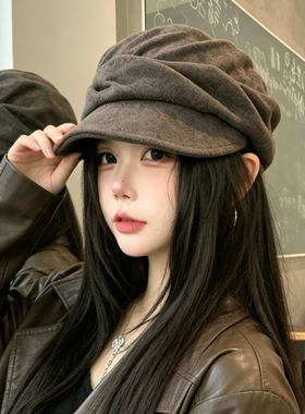2026新款日系显脸小报童帽女款