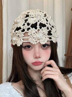2026新款手工钩织镂空包头帽子女