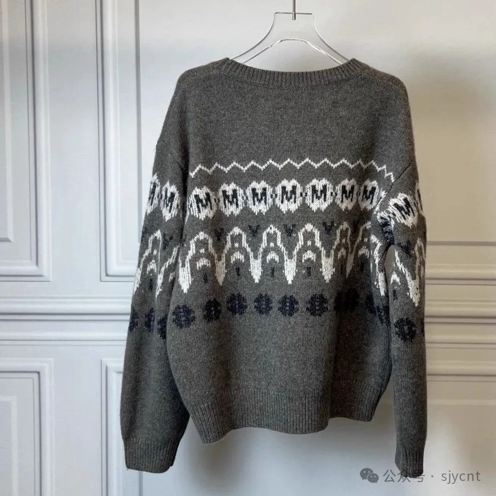 针织衫 圆领亮丝波浪纹几何图案混织抽象休闲百搭羊毛衫 毛衣0.53,淘宝优惠券,粉丝福利购,淘宝优惠卷