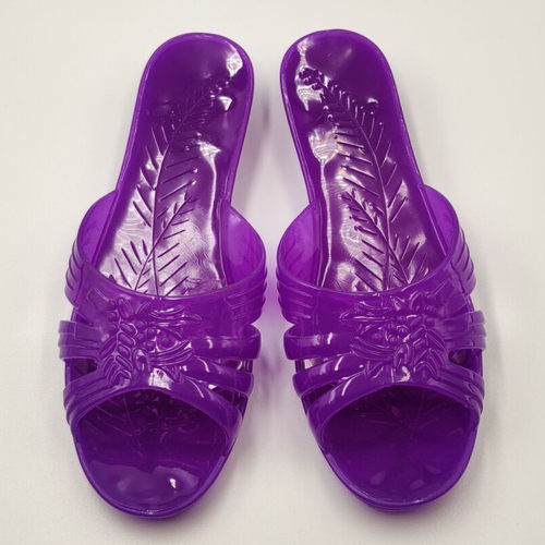 珠江菊花水晶拖鞋夏女居家防滑软底果冻经典怀旧塑胶料妈妈凉拖鞋 - 图2