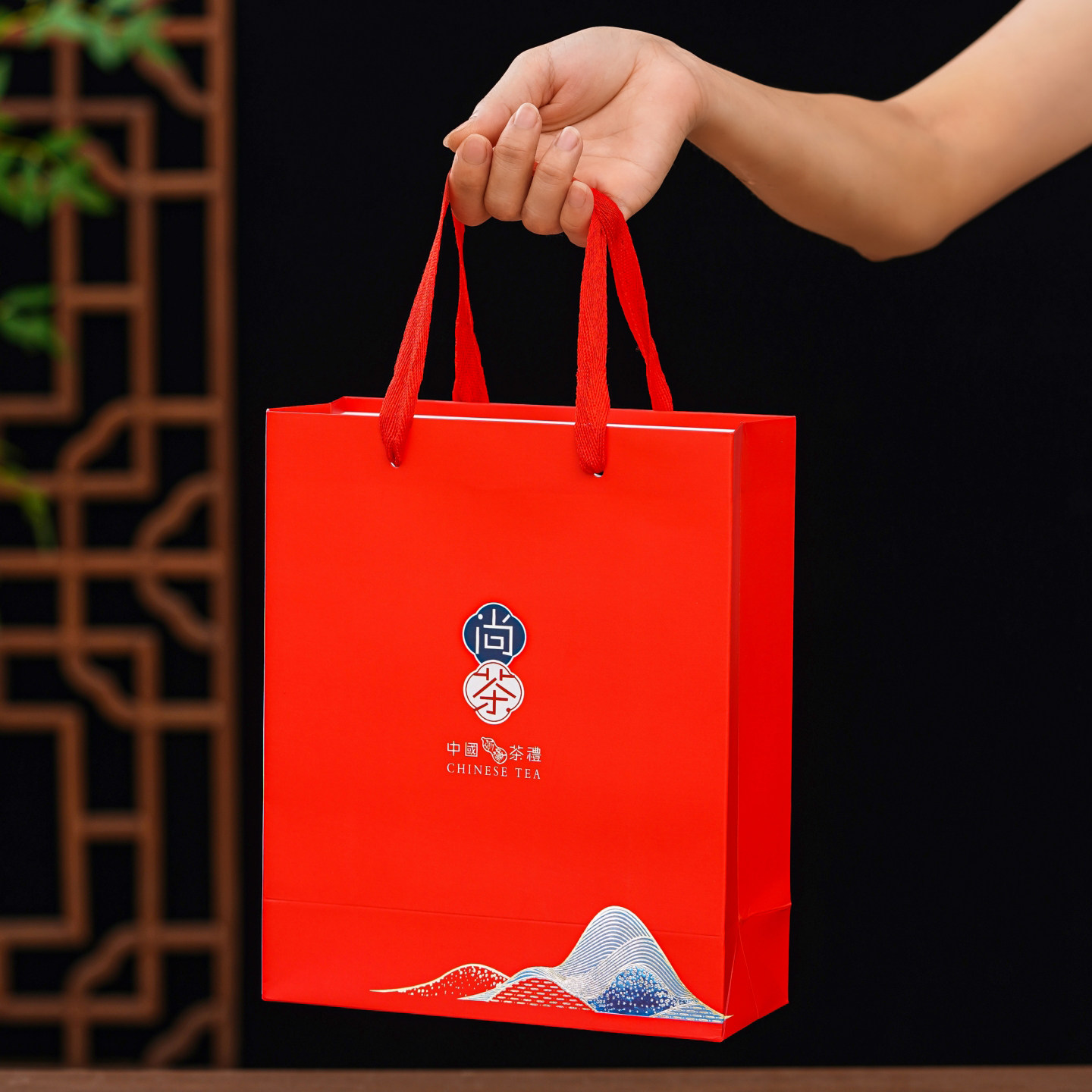 茶叶手提袋礼品袋绿茶红茶通用礼袋喜庆高档纸袋一斤装茶叶包装袋,淘宝优惠券,粉丝福利购,淘宝优惠卷