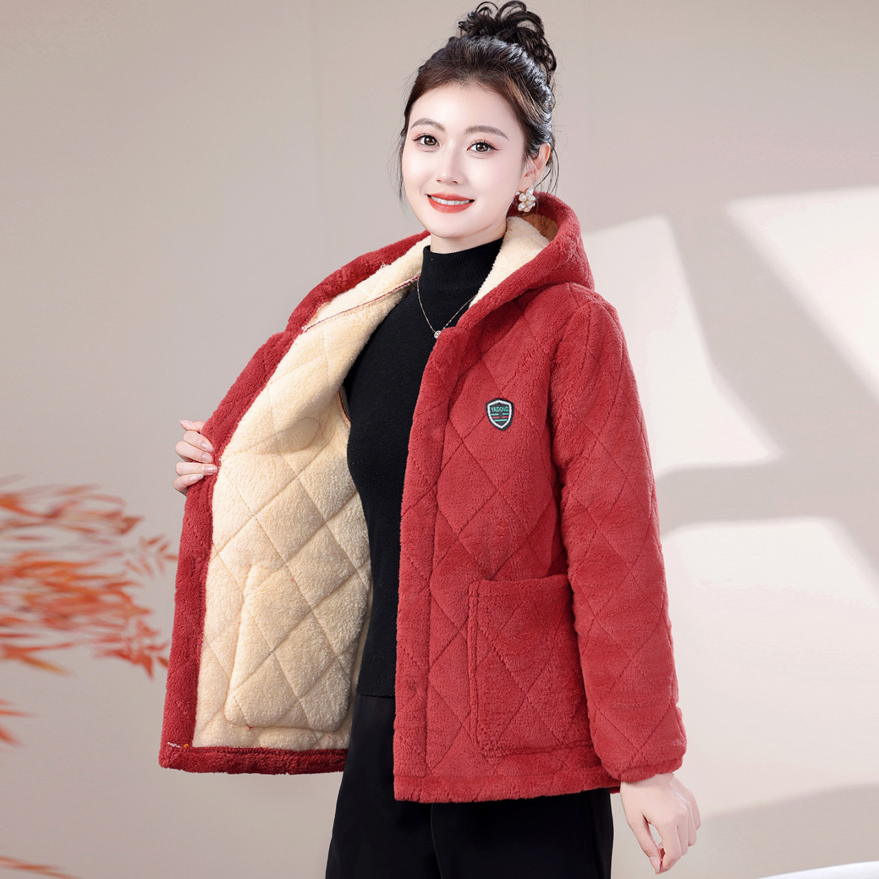 小个子冬季罩衣女新款加绒加厚特厚棉衣短款2025秋冬宽松时尚外套,淘宝优惠券,粉丝福利购,淘宝优惠卷