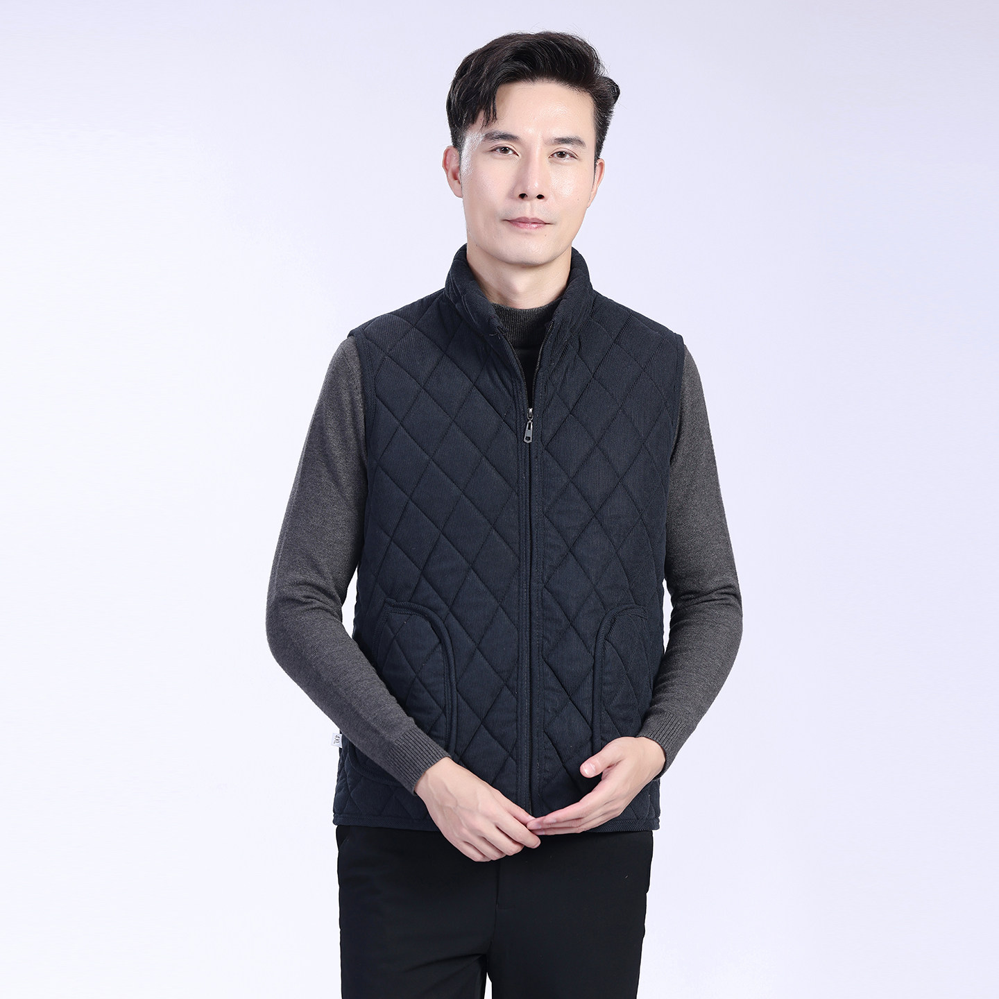 男士新款爸爸秋冬加绒加厚三层加棉保暖马甲内搭外穿时尚拉链款,淘宝优惠券,粉丝福利购,淘宝优惠卷