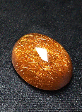 天然金发晶板钛晶红铜发戒面通用