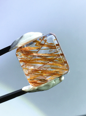 天然水晶方糖黑金超七方块