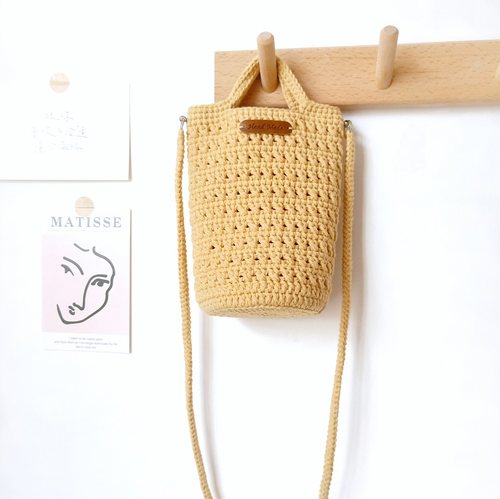 钩针毛线编织手工diy自制水桶包材料成品斜挎手提送闺蜜女友礼物 - 图0