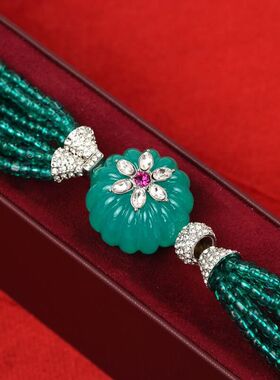 青岛中古国风琉璃珍珠项链女士