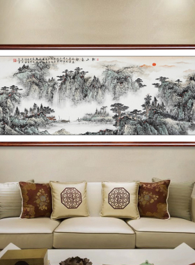 新中式水墨画手绘国画山水画字画客厅背景挂画真迹壁画办公室挂画