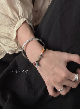 一十七手作足银999吉祥情侣手链