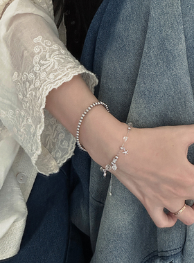 原创小众精致白水晶海星贝壳手链