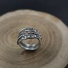 Made in Thailand, Nanzhu, Chiang Mai handmade silver ring, solid silver geometric line index finger ring