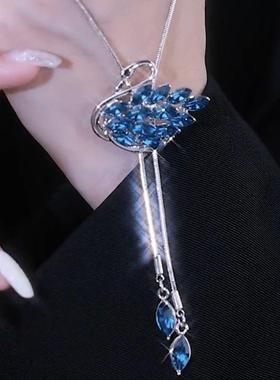 可调节网红设计感天鹅项链水晶