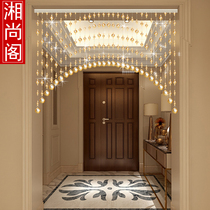 Crystal Mesh Red Bead Curtain curtain Makeup Room Door Curtain Hung Curtain Partition Window Xuanguan Dining Room Bedroom Finished Product Free Of Punch