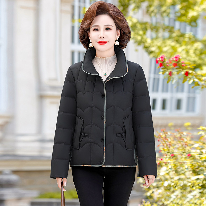 中老年羽绒服女短款2025新款高贵洋气妈妈冬装白鸭绒加厚保暖外套,淘宝优惠券,粉丝福利购,淘宝优惠卷