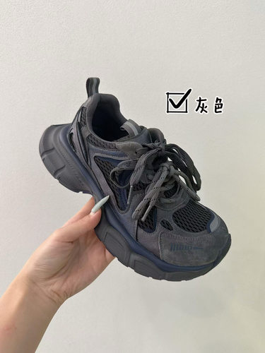 。918-1 厚底真皮网面小怪兽老爹鞋女新款透气休闲小众复古运动鞋 - 图1