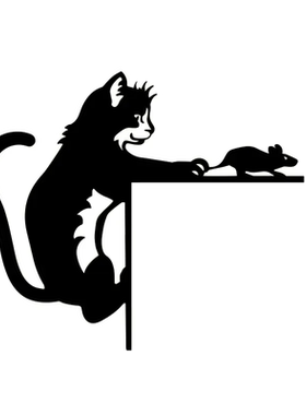 猫抓老鼠铁质门角装饰动物金属标牌门顶门角落开关角金属装饰