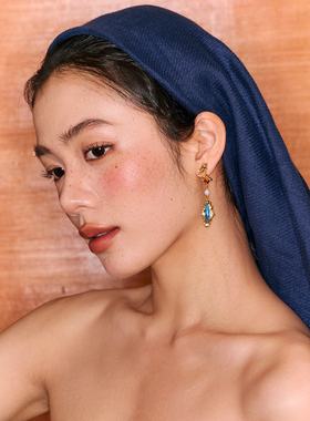ROUSY新品《调色盘》复古设计感小众不对称绚丽天然珍珠耳钉环女