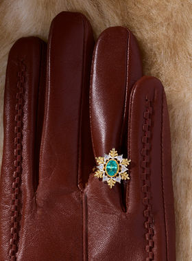 《凛冬之境》复古设计高级感轻奢小众帕拉伊巴银镀金戒指环女秋冬