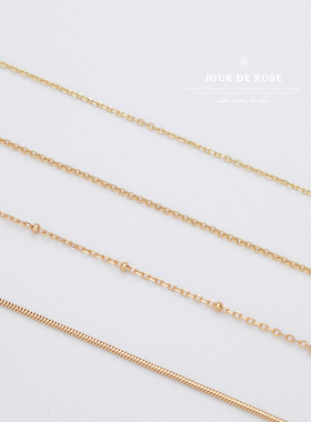 银镀金车花十字链豆豆链蛇骨裸链