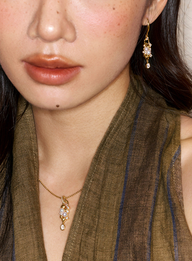 《无序诗》ROUSY新品复古设计感小众百搭天然珍珠锁骨项链耳钉女