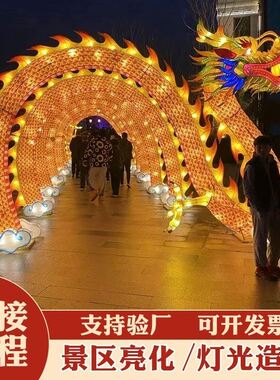 大型节日花灯龙头造型发光花灯新款灯会定制景区公园中秋春节花灯