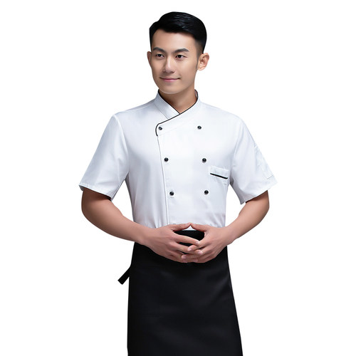 厨师服短袖酒店西餐厅饭店学校食堂厨房厨师工作服男长袖秋冬季款 - 图3