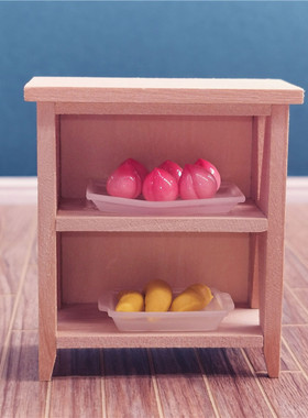 12分微缩木制半圆地柜书桌娃娃屋