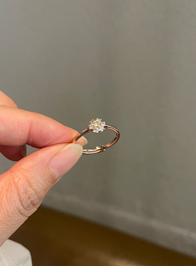 单颗锆石水晶戒指指环