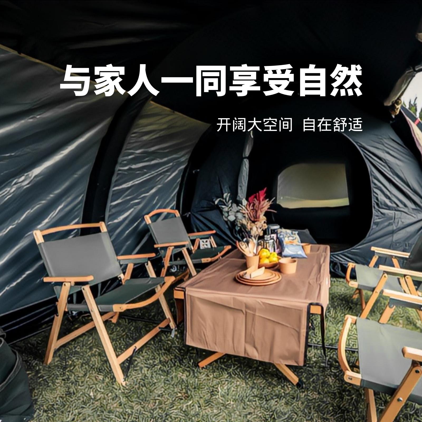 日本Tent Factory虫洞LA 黑胶隧道帐篷户外露营精致便携一室一厅 - 图3