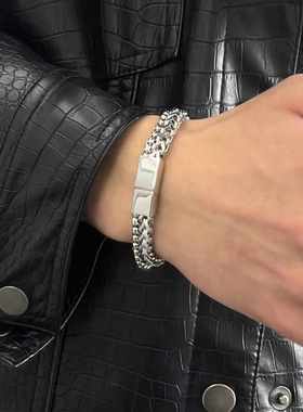 双排男款钛钢手链时尚