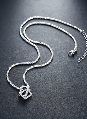 极简双环扣钛钢项链高级感百搭