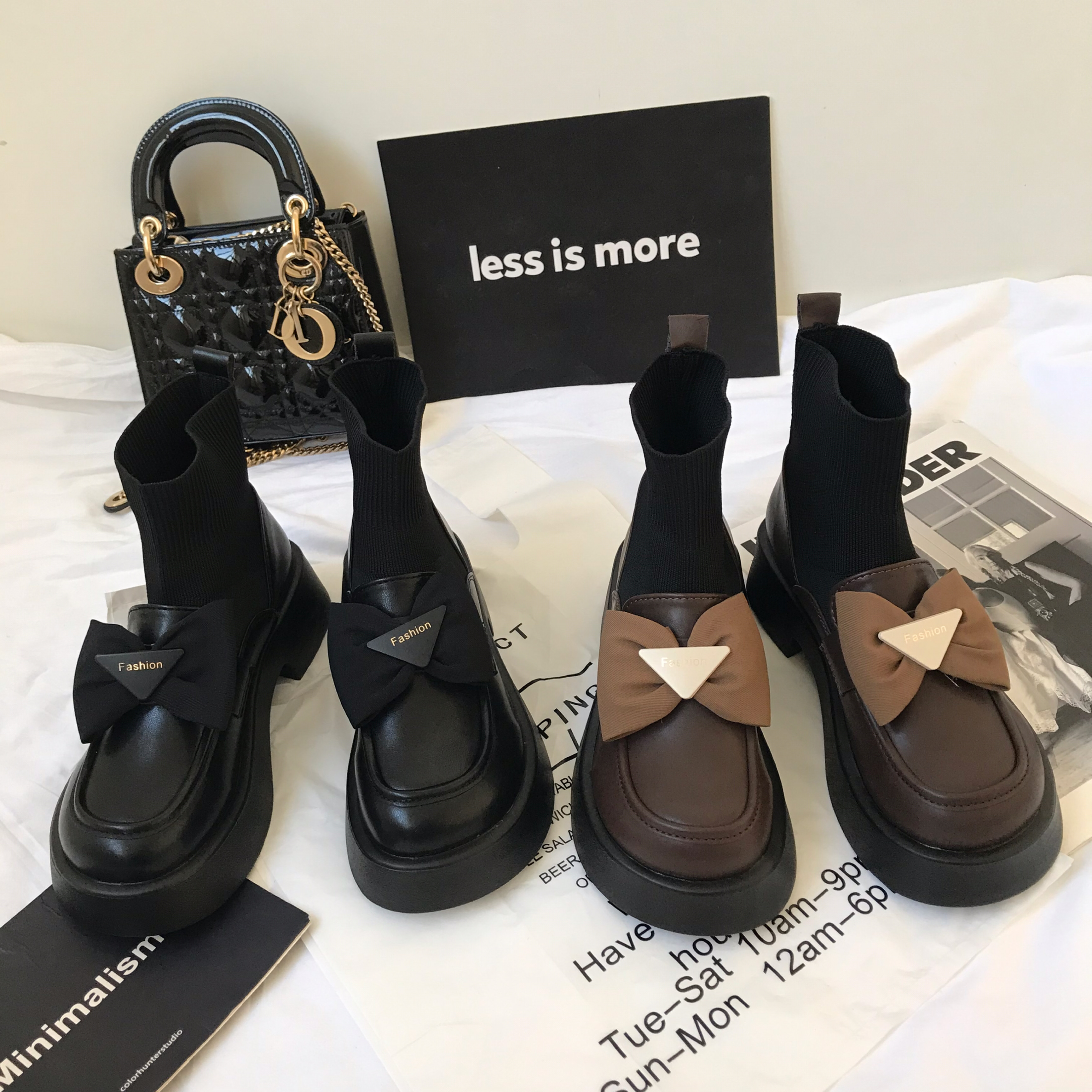 厚底马丁靴女英伦风连袜靴小皮鞋2025年秋季新款瘦瘦短靴子ins潮,淘宝优惠券,粉丝福利购,淘宝优惠卷